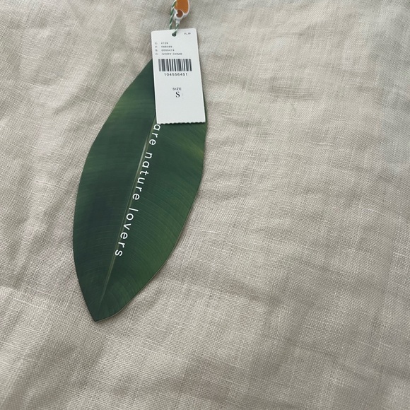 Farm Rio Sand Coconut Mini Halter Dress with Green Palm Design - Picture 8 of 10